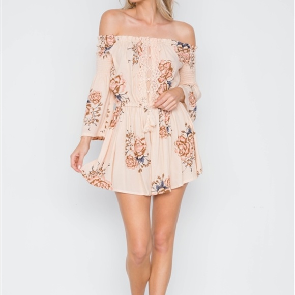LAST 1! BOHO STYLE CREAM ROMPER - Picture 3 of 4